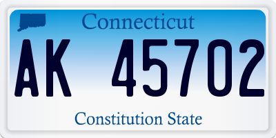 CT license plate AK45702