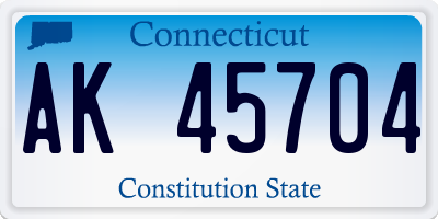 CT license plate AK45704