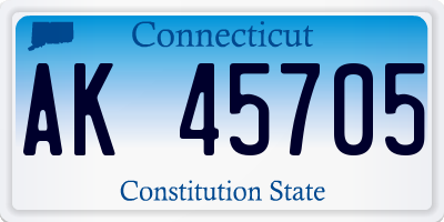 CT license plate AK45705