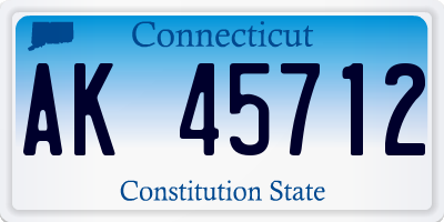 CT license plate AK45712