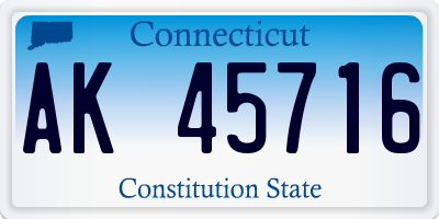 CT license plate AK45716