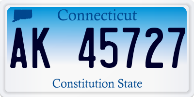 CT license plate AK45727