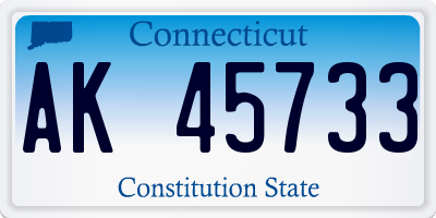 CT license plate AK45733