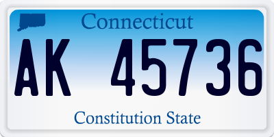 CT license plate AK45736