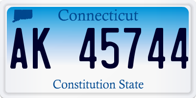 CT license plate AK45744