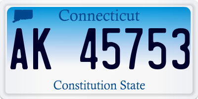 CT license plate AK45753