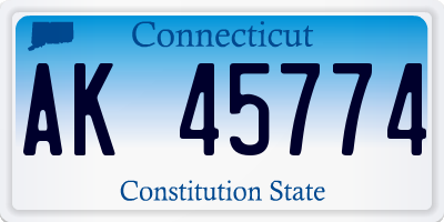 CT license plate AK45774