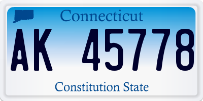 CT license plate AK45778