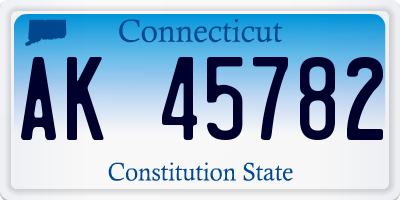 CT license plate AK45782