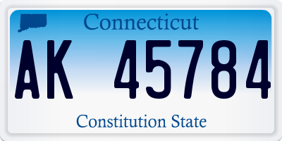 CT license plate AK45784