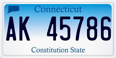 CT license plate AK45786
