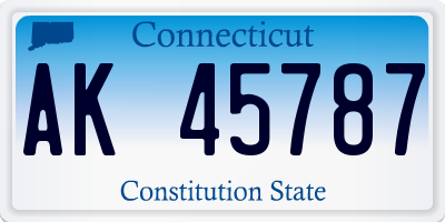 CT license plate AK45787