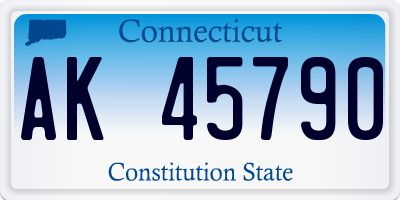 CT license plate AK45790