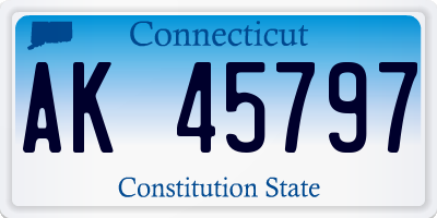 CT license plate AK45797