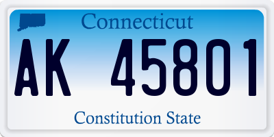 CT license plate AK45801