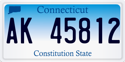 CT license plate AK45812