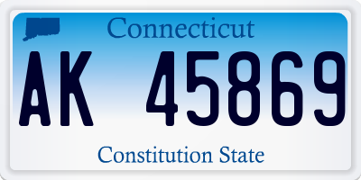 CT license plate AK45869