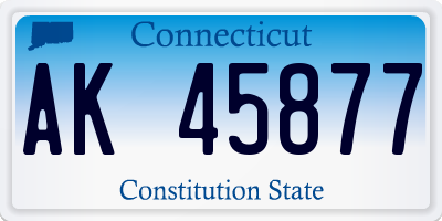 CT license plate AK45877