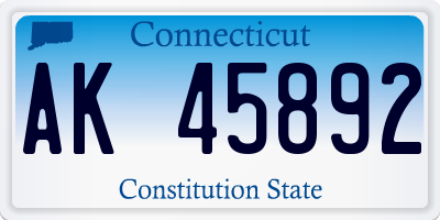 CT license plate AK45892