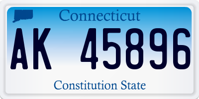 CT license plate AK45896