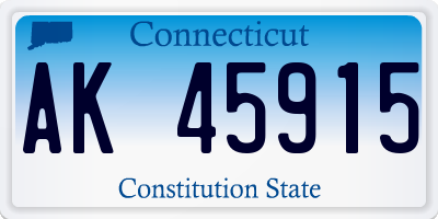 CT license plate AK45915