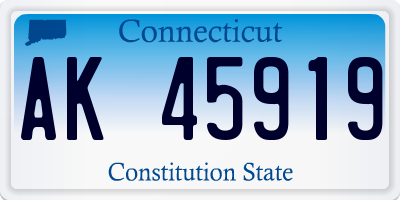 CT license plate AK45919