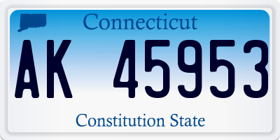 CT license plate AK45953