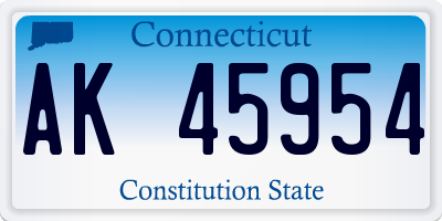 CT license plate AK45954