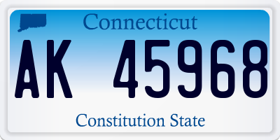 CT license plate AK45968