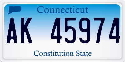 CT license plate AK45974