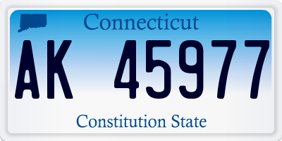 CT license plate AK45977