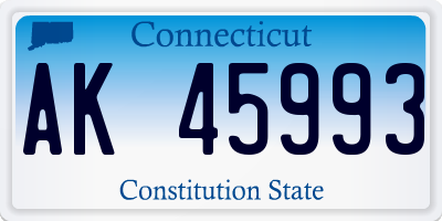 CT license plate AK45993