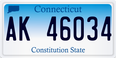 CT license plate AK46034