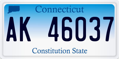 CT license plate AK46037