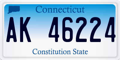 CT license plate AK46224