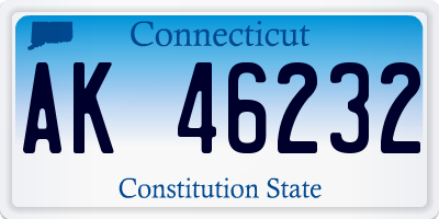 CT license plate AK46232