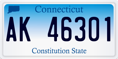 CT license plate AK46301