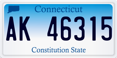 CT license plate AK46315