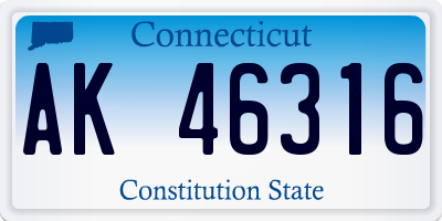 CT license plate AK46316