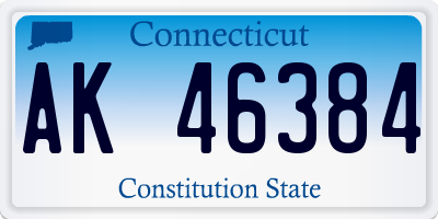 CT license plate AK46384