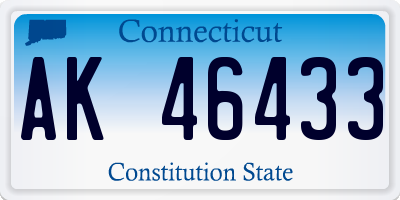 CT license plate AK46433