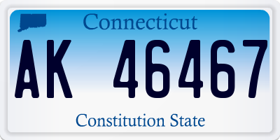 CT license plate AK46467