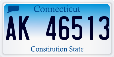CT license plate AK46513
