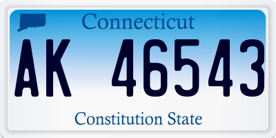 CT license plate AK46543