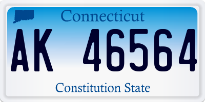 CT license plate AK46564