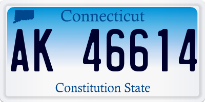 CT license plate AK46614