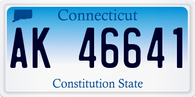 CT license plate AK46641
