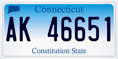CT license plate AK46651