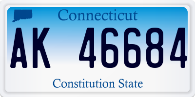 CT license plate AK46684