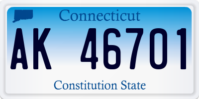CT license plate AK46701